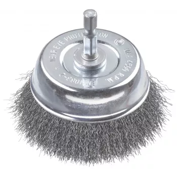 kwb teräsharja kuppi 75 mm, 0,2 mm aaltoiltu teräs, 6 mm varsi metallille ja kivelle 606310
