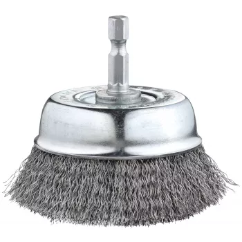 kwb teräsharja kuppi 75 mm, 0,2 mm aaltoiltu teräs, 6 mm varsi metallille ja kivelle 606310