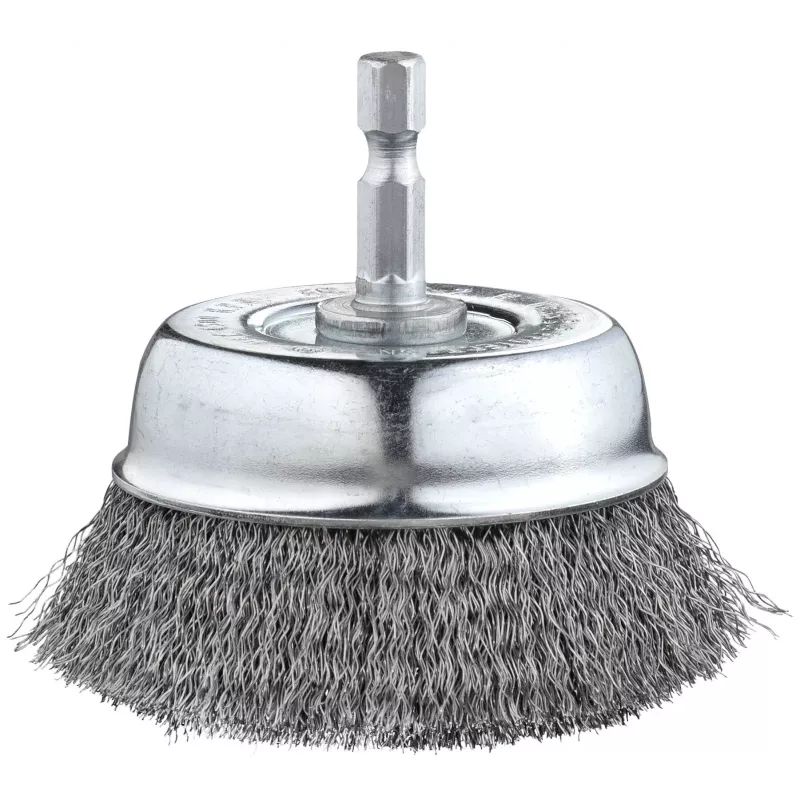 kwb teräsharja kuppi 75 mm, 0,2 mm aaltoiltu teräs, 6 mm varsi metallille ja kivelle 606310