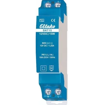 Eltako SNT15-12VDC/15W DIN-kiskovirtalähde 12V DC 1,25A 20000166