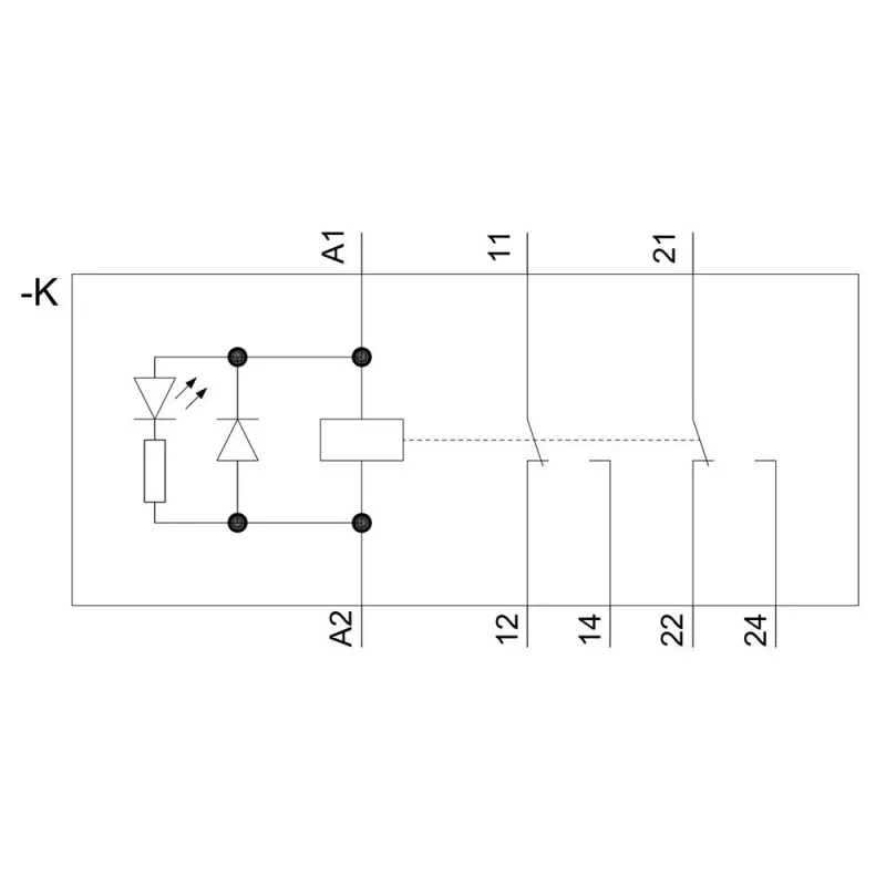 SIEMENS LZS:RT4A4L24 pistoke-rele 4PDT 24VDC 2W LED-valolla