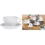 Esmeyer BISTRO maitokahvikupisarja, 6 osaa, valkoinen posliini, pyöreä kahva, 76 mm korkeus, 220 ml 433-254