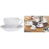 Esmeyer BISTRO maitokahvikupisarja, 6 osaa, valkoinen posliini, pyöreä kahva, 76 mm korkeus, 220 ml 433-254
