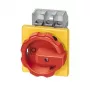Siemens 3LD2804-0TK53 3-napainen pääkytkin / hätä-seis-kytkin, 125 A, etuasennus, punainen/keltainen