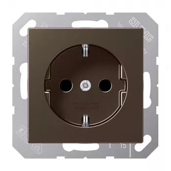 JUNG A 1520 KI MO ruskea Schuko-pistorasia CEE 7/3 16A 250V