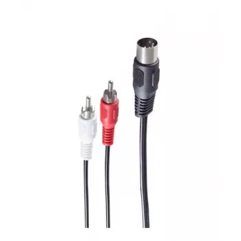 Shiverpeaks BASIC-S DIN 5-pin pistoke - 2 RCA pistoke audiokaapeli, 1,5 m, musta BS10312