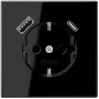 JUNG LS 1520-15 CA SW SCHUKO-pistorasia 16 A USB-laturilla 1 x Type-A + 1 x Type-C, Safety Plus, sarja LS, musta