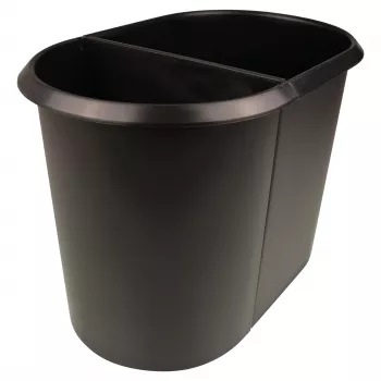 HELIT the double paperikori, soikea, 20 l, musta, PE, ilman kantta, osa 1 (H6103795)