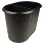 HELIT the double paperikori, soikea, 20 l, musta, PE, ilman kantta, osa 1 (H6103795)