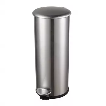 HELIT poljinjäteastia sinkki, 20 L, hopea ruostumaton teräs, pyöreä, Soft-Close, jalkapedaali H2406600