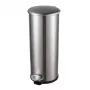 HELIT poljinjäteastia sinkki, 20 L, hopea ruostumaton teräs, pyöreä, Soft-Close, jalkapedaali H2406600
