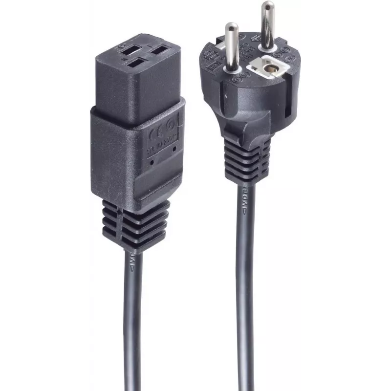 SHIVERPEAKS Basic virtakaapeli Schuko - IEC C19, 3 m, 16 A, musta BS60015-S