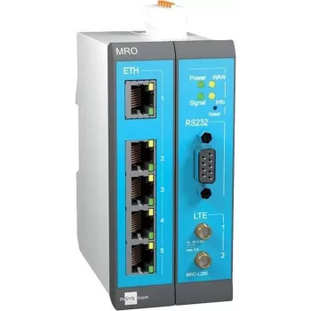 INSYS MoRoS icom MRO-L210 Industrial LTE -reititin, Ethernet WAN, 2x 10/100 Ethernet, sininen/harmaa/valkoinen 10019403