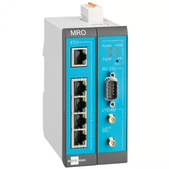 INSYS MoRoS icom MRO-L210 Industrial LTE -reititin, Ethernet WAN, 2x 10/100 Ethernet, sininen/harmaa/valkoinen 10019403