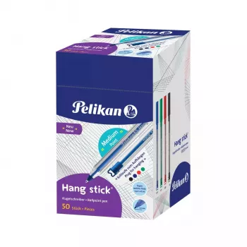 Pelikan Hang Stick kuulakärkikynä, läpinäkyvä, eri mustevärejä, 1,0 mm, kertakäyttöinen 400197418