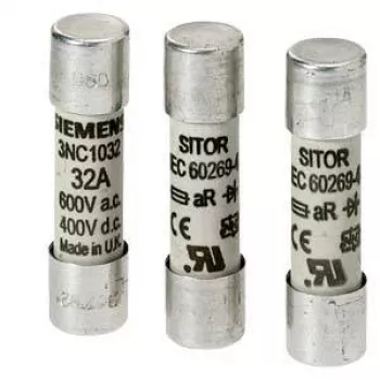 Siemens 3NC2263 sylinterimäinen sulake 6A 500V AC 250V DC gG 10x38mm