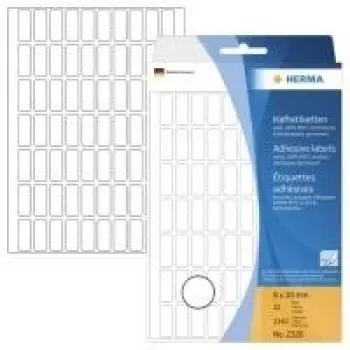 HERMA 2320 itseliimautuvat paperitarrat, valkoinen, 8 x 20 mm, 2240 tarraa (32 arkkia x 70)