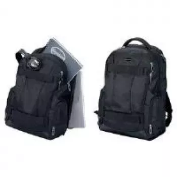 LIGHTPAK Fanactic 20L polyesterinen kannettavan tietokoneen reppu sivuttaisella pehmustetulla vetoketjutaskulla, pehmustetulla selkäosalla ja pehmustetuilla hihnoilla, useita taskuja, musta 24603
