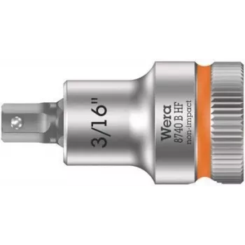 Wera 8740 B HF Zyklop 3/8 tuuman istukka Hex-Plus kärkihylsy, 3/16 tuumaa pito-ominaisuudella 05003085001