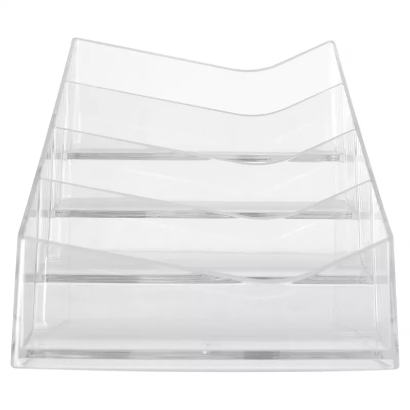 HELIT H2350802 the helpdesk 4-lokeroinen käyntikorttiteline, kirkas polystyreeni, 20 mm lokerosyvyys
