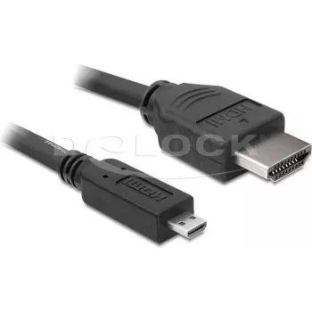DeLOCK HDMI–Micro-HDMI-kaapeli 2 m, 32 AWG, High Speed Ethernetillä, 4K 82664