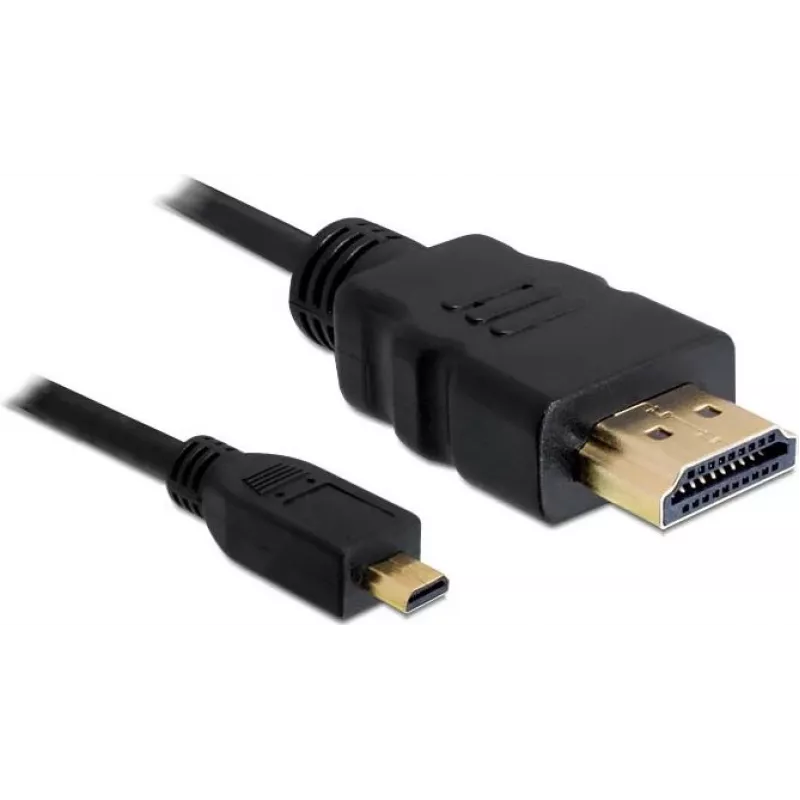 DeLOCK HDMI–Micro-HDMI-kaapeli 2 m, 32 AWG, High Speed Ethernetillä, 4K 82664