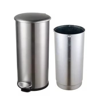 HELIT the zinc poljettava jäteastia 12 L hopea ruostumaton teräs pyöreä Soft-Close H2406500