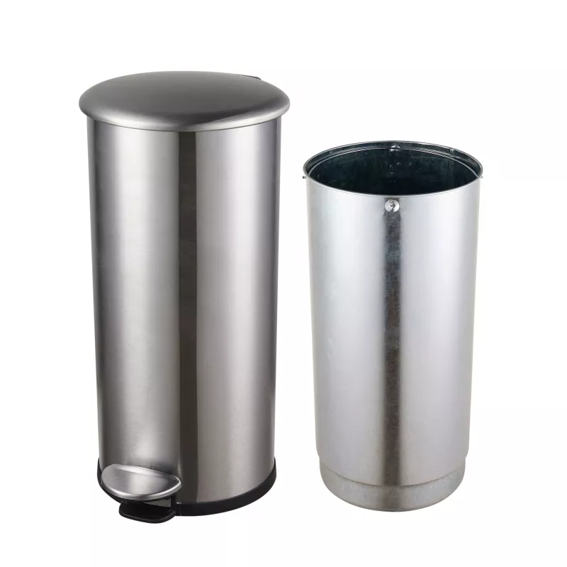HELIT the zinc poljettava jäteastia 12 L hopea ruostumaton teräs pyöreä Soft-Close H2406500