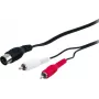 Wentronic AVK 114-150 1,5m 5-pin DIN – 2x RCA pistoke audiokaapeli - musta 50014