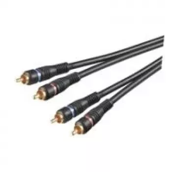 Wentronic AVK 132-1000 10 m RCA audiokaapeli, 2x RCA pistoke – 2x RCA pistoke, musta 50434