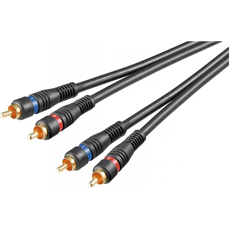 Wentronic AVK 132-1000 10 m RCA audiokaapeli, 2x RCA pistoke – 2x RCA pistoke, musta 50434