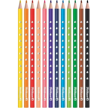Pelikan 700634 värikynät 12 kpl:n sarja, eri värejä, kuusikulmainen puuvarsi, 3,3 mm murtumaton lyijy