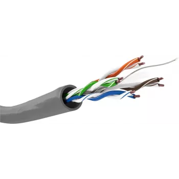 Wentronic Goobay CAT 6 verkkokaapeli asennukseen, U/UTP, harmaa, 100 m - CU, AWG 23/1 (massiivinen), LSZH 68466