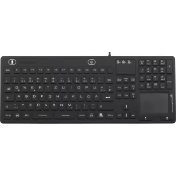 Renkforce IP68 teollisuus-USB-näppäimistö kosketuspinnalla, musta (iM-IKB110-BK)