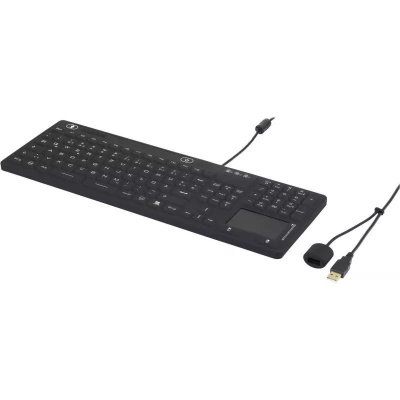 Renkforce IP68 teollisuus-USB-näppäimistö kosketuspinnalla, musta (iM-IKB110-BK)