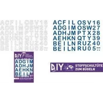 ROTH siirtokirjaimet DIY-kangaskoulupussiin, valkoinen, A-Z aakkoset, 150 x 210 mm arkki, 1 arkki 658116