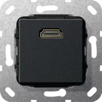 Gira System 55 HDMI-asennusmoduuli, 1-osainen, HDMI Type-A liitäntä-liitäntä, musta 566910