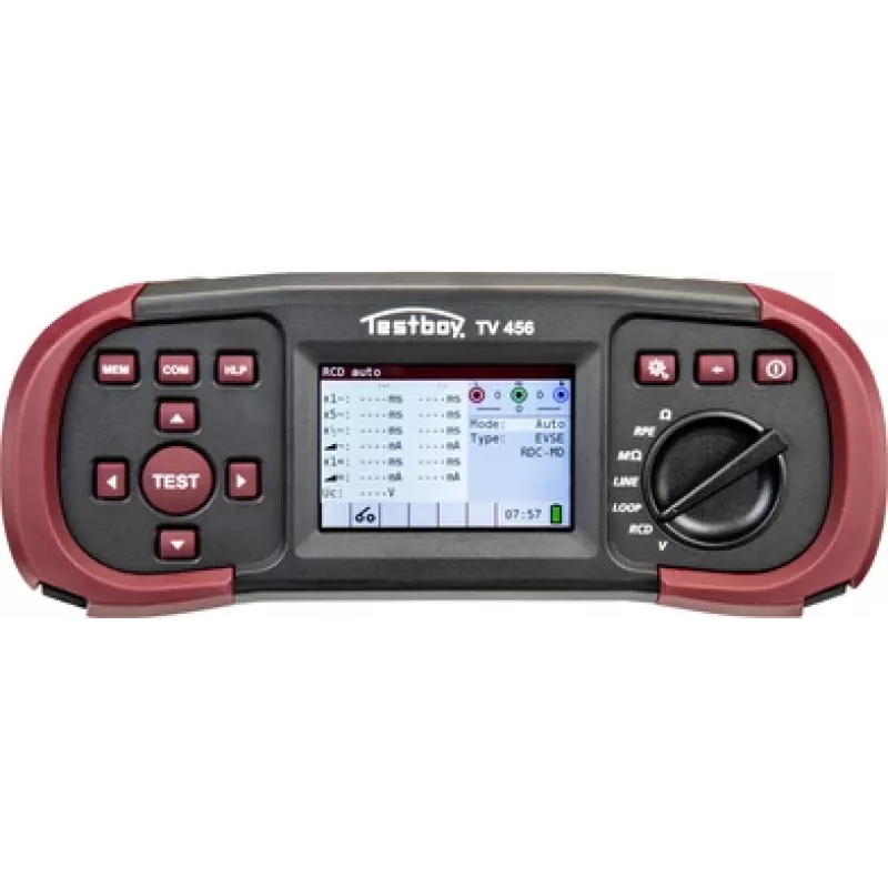 Testboy TV 456 asennustesteri EVSE-adapterilla DIN VDE 0100-600