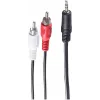 SHIVERPEAKS BASIC-S audiokaapeli, 2 x RCA-pistoke 3,5 mm:n plugiliittimeen, 2,5 m, stereo, musta BS30832-2.5
