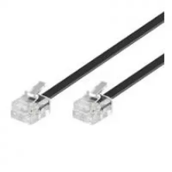 Wentronic Goobay modulaarinen liitäntäkaapeli, musta, 15 m - RJ11/RJ14 (6P4C) urosliitin - RJ11/RJ14 (6P4C) urosliitin 50320