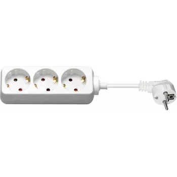 Wentronic Goobay 3-osainen suojakosketinpistorasialista, 3 m kaapeli, valkoinen 51075