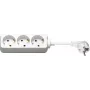 Wentronic Goobay 3-osainen suojakosketinpistorasialista, 3 m kaapeli, valkoinen 51075