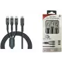 IWH USB-latauskaapeli USB-C, Micro-USB, Apple Lightning, 1,2 m, musta 019057