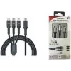 IWH USB-latauskaapeli USB-C, Micro-USB, Apple Lightning, 1,2 m, musta 019057