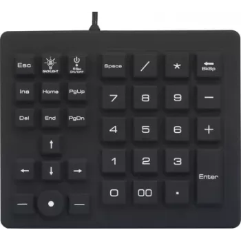 Renkforce USB-näppäimistö roiskevesi- ja pölysuojattu, trackballilla musta (RF-4791687)