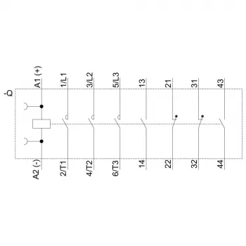 SIEMENS SIRIUS 3RT2 tehonkontaktori 5,5 kW 400 V 12 A 24 V DC 2NO+2NC ruuviliittimet 3RT20171BB443MA0