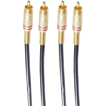 shiverpeaks BASIC-S 2x RCA - 2x RCA audiokaapeli, 5,0 m, musta BS40225