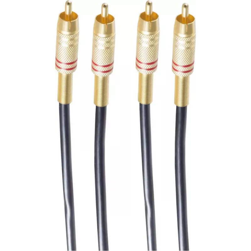 shiverpeaks BASIC-S 2x RCA - 2x RCA audiokaapeli, 5,0 m, musta BS40225
