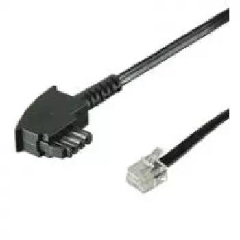Wentronic Goobay TAE-F liitäntäkaapeli Universal Pin-Out, musta, 10 m - TAE-F urosliitin - RJ11/RJ14 urosliitin (6P4C) 68537