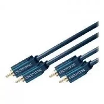 ClickTronic Casual Series RCA audiokaapeli 2x RCA pistoke - 2x RCA pistoke 10 m kaksinkertaisesti suojattu koaksiaali musta